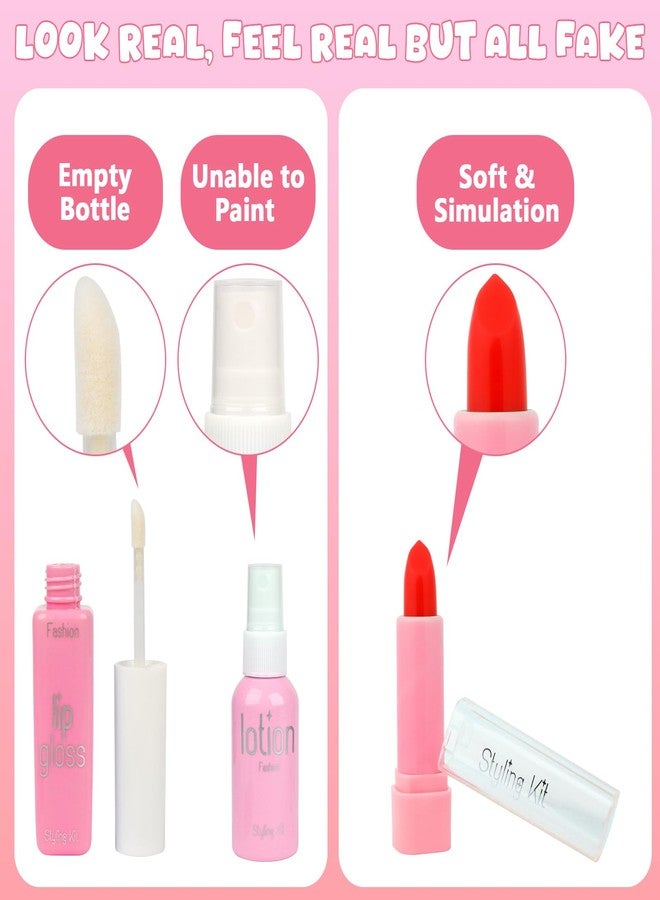 Lovinkiki Fake Makeup Kits Toys for Girls 3 4 5 Years Old, Pretend Play Makeup Cosmetic Toys for Girls Birthday 3-5 Years Old - Image 4